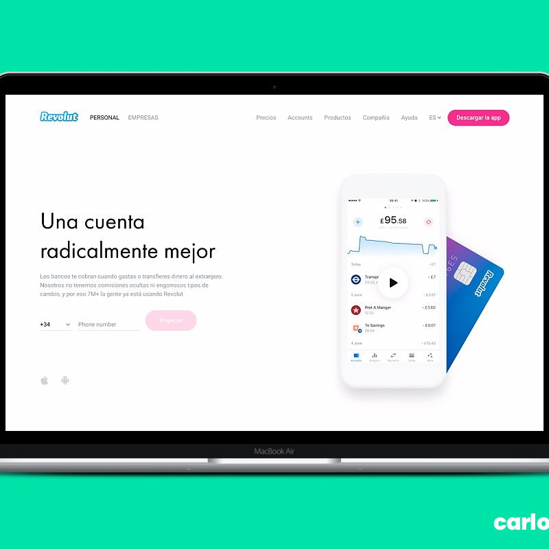 Revolut es la primera fintech de la que te quiero hablar en este artículo sobre bancos para nómadas digitales, conoce cuáles son sus ventajas.
